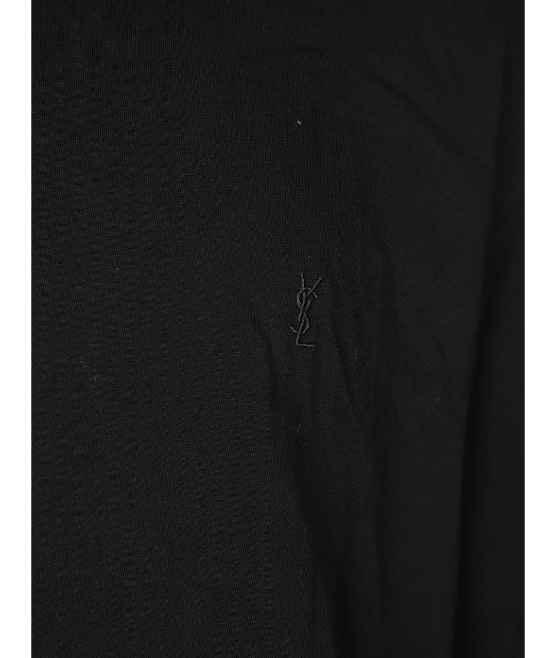 SAINT LAURENT Черная хлопковая футболка, фото 2