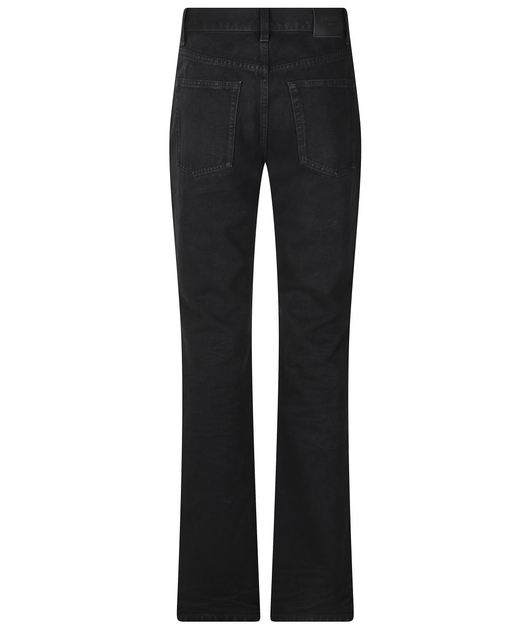 SAINT LAURENT Черные хлопковые прямые джинсы, фото 4