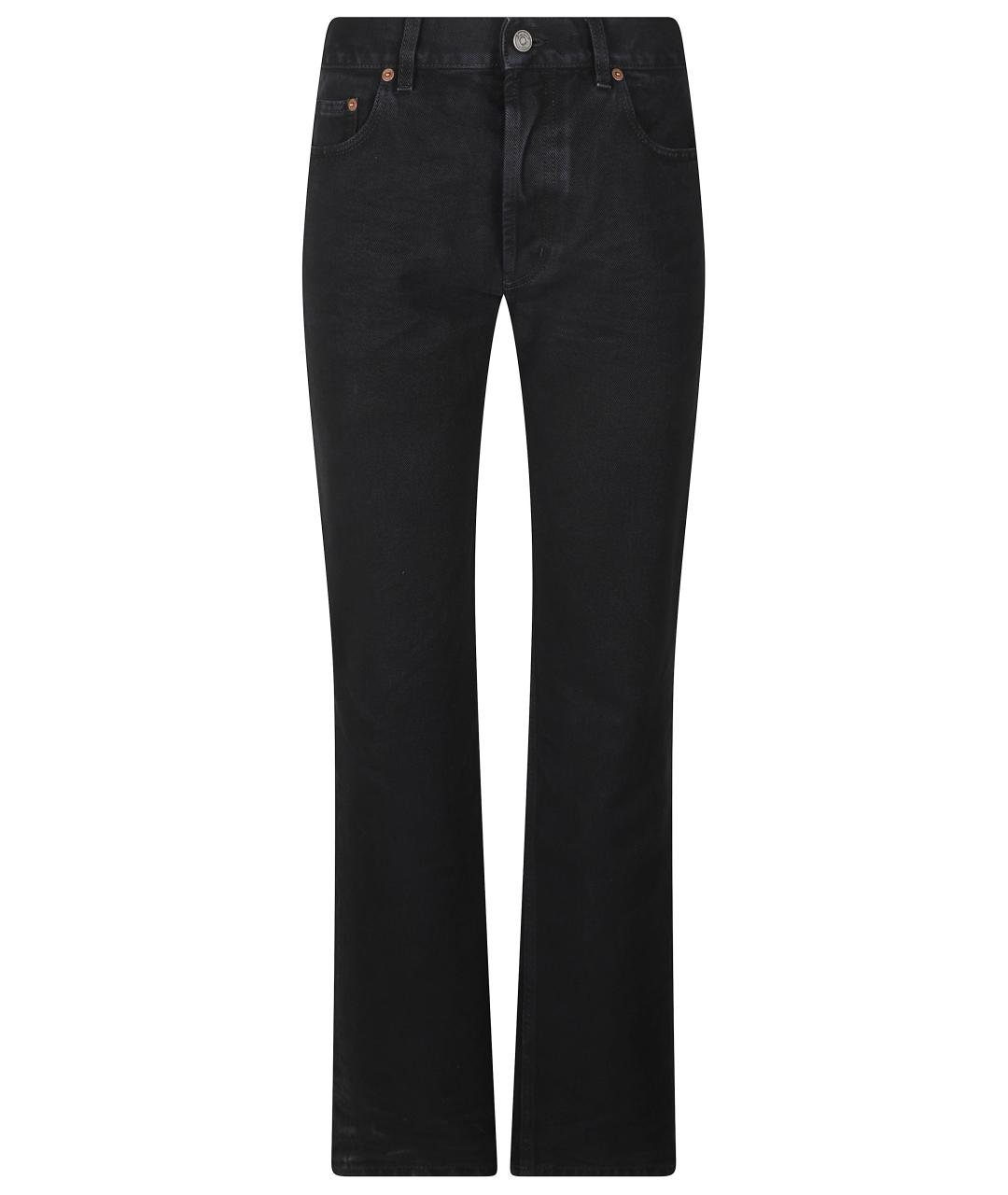 SAINT LAURENT Черные хлопковые прямые джинсы, фото 1