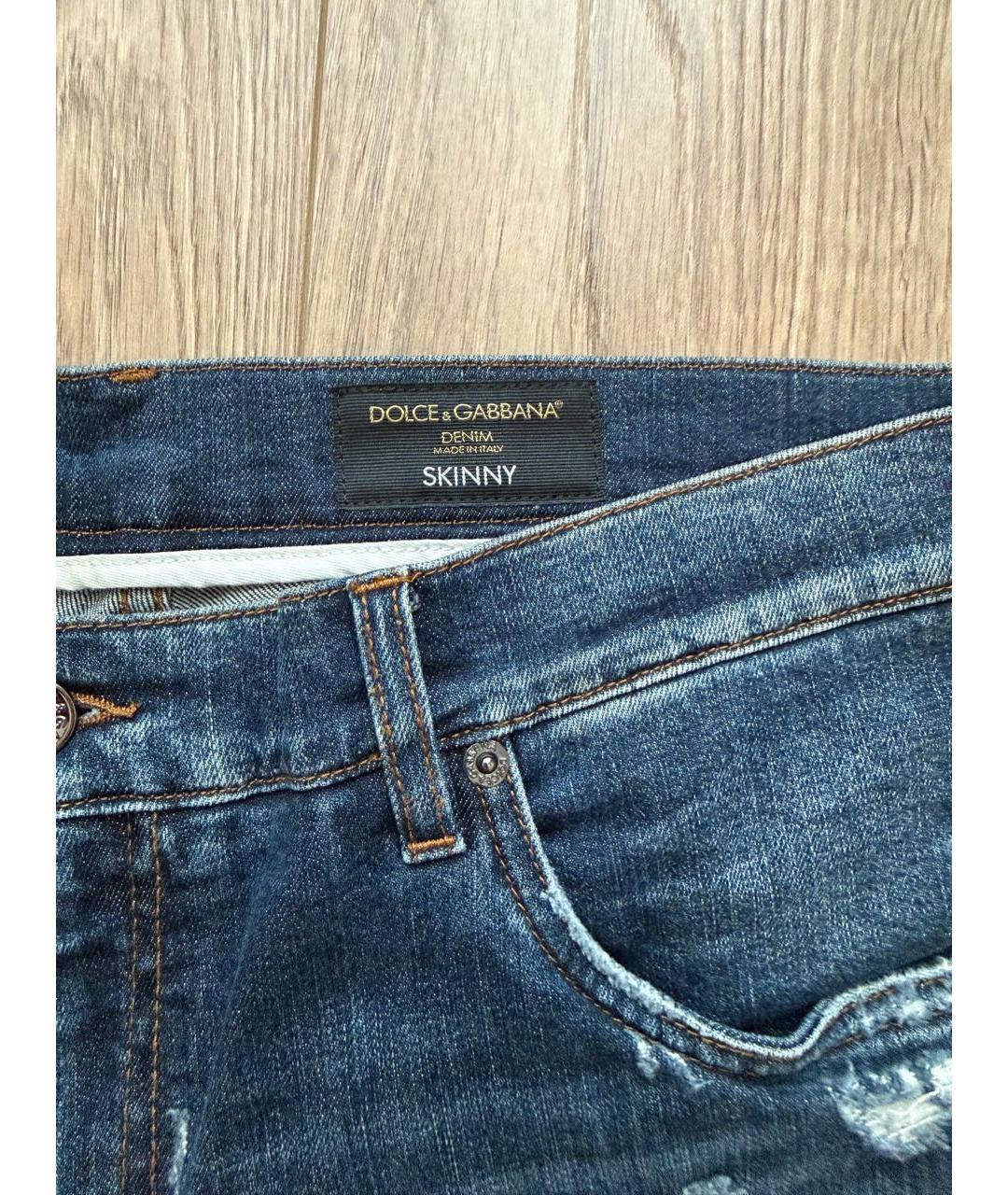 DOLCE&GABBANA Темно-синие хлопковые джинсы скинни, фото 3