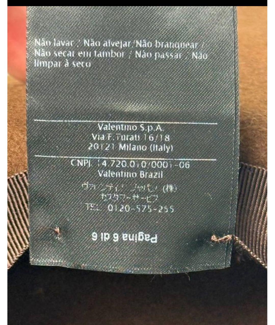 VALENTINO Коричневая шляпа, фото 4