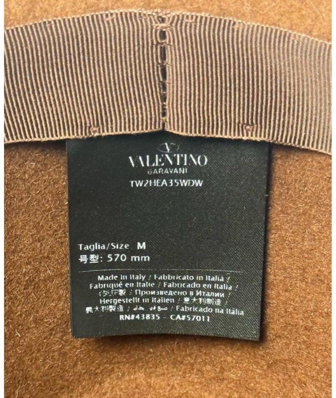 VALENTINO Коричневая шляпа, фото 3