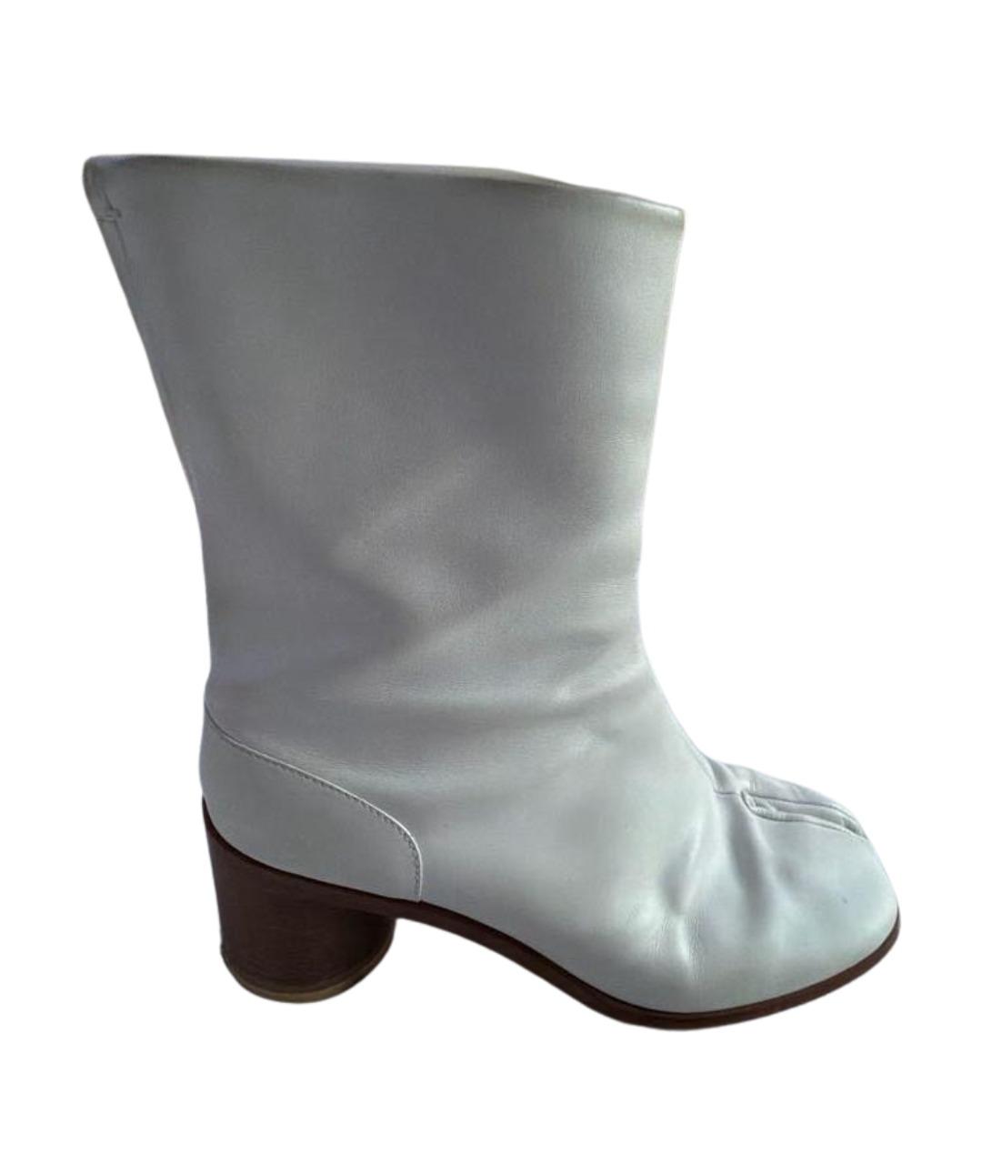 MAISON MARGIELA Белые кожаные ботильоны, фото 1