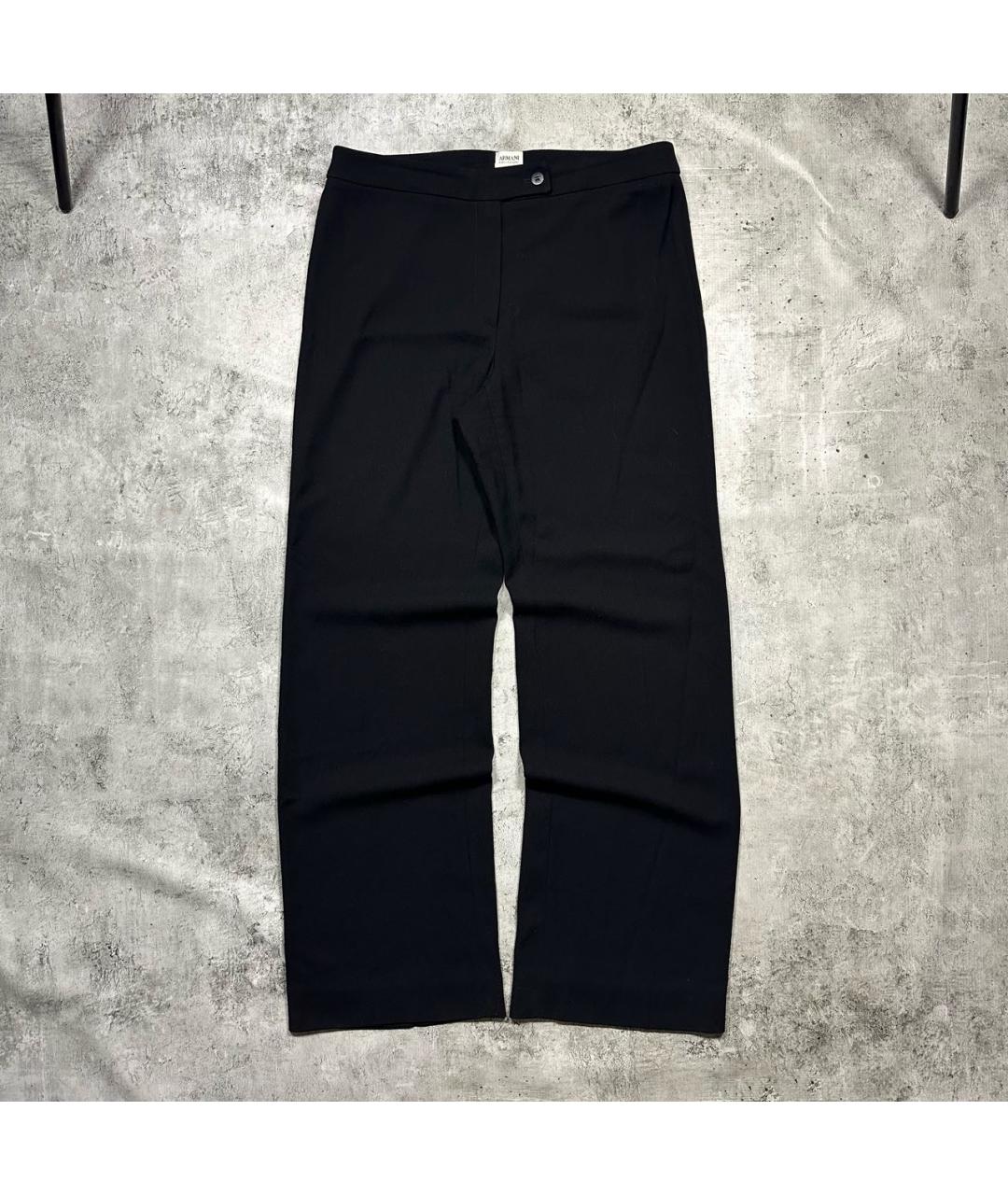 ARMANI COLLEZIONI Черные шерстяные брюки широкие, фото 8