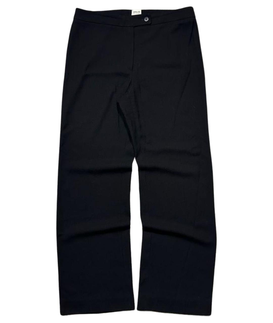 ARMANI COLLEZIONI Черные шерстяные брюки широкие, фото 1
