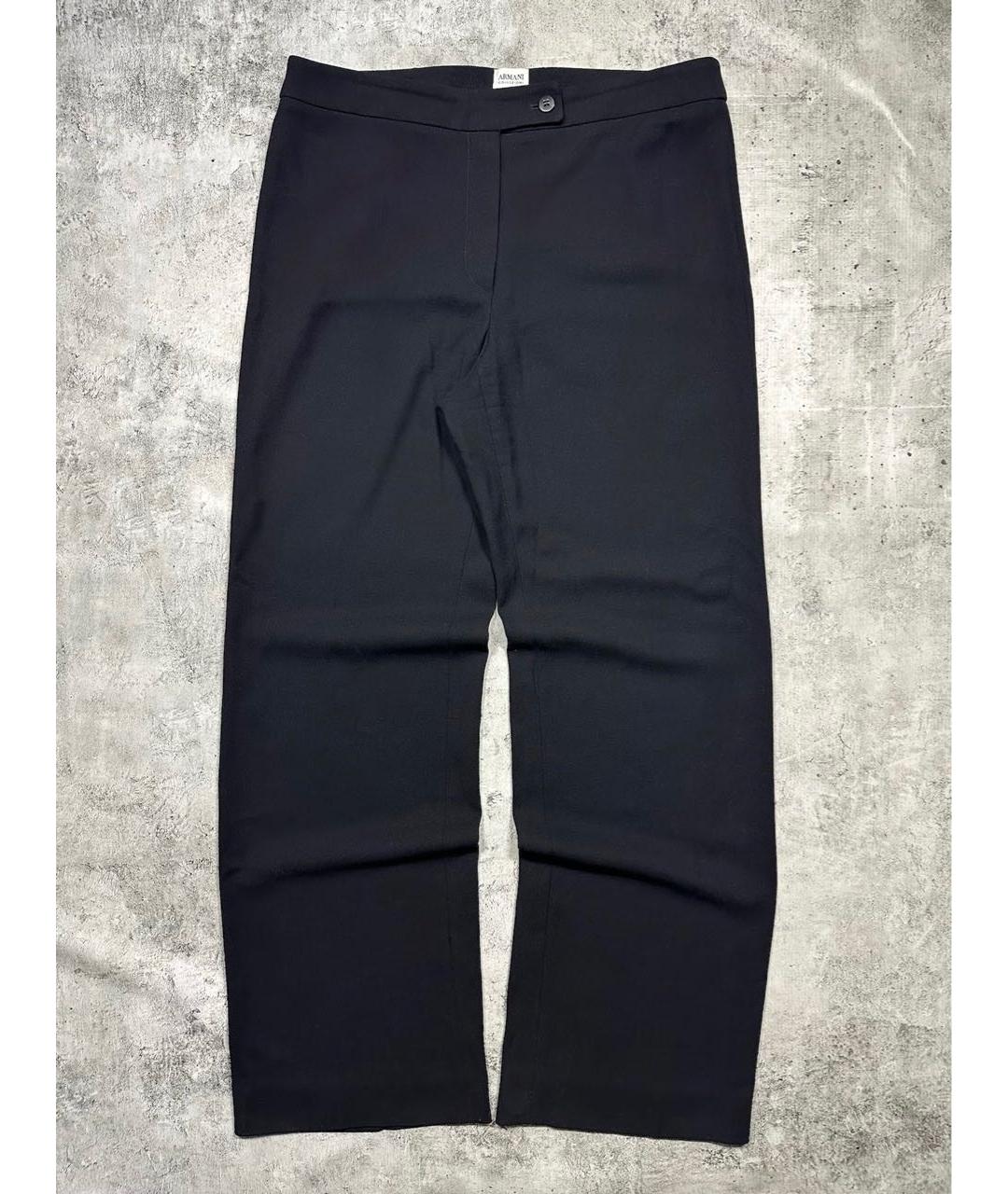 ARMANI COLLEZIONI Черные шерстяные брюки широкие, фото 2