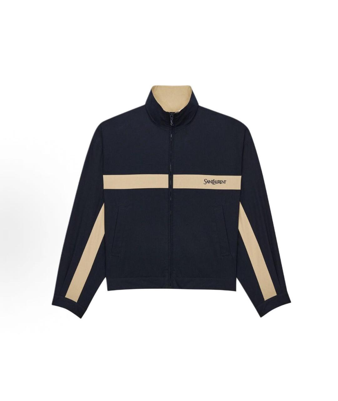 SAINT LAURENT Темно-синяя хлопковая куртка, фото 1