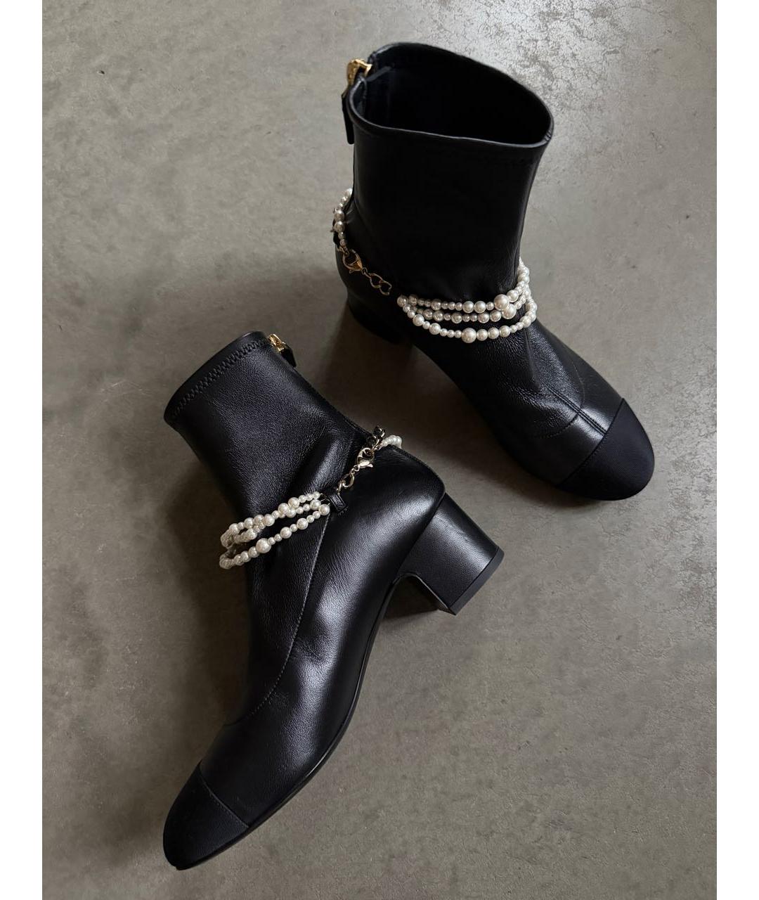 CHANEL Черные кожаные ботильоны, фото 3