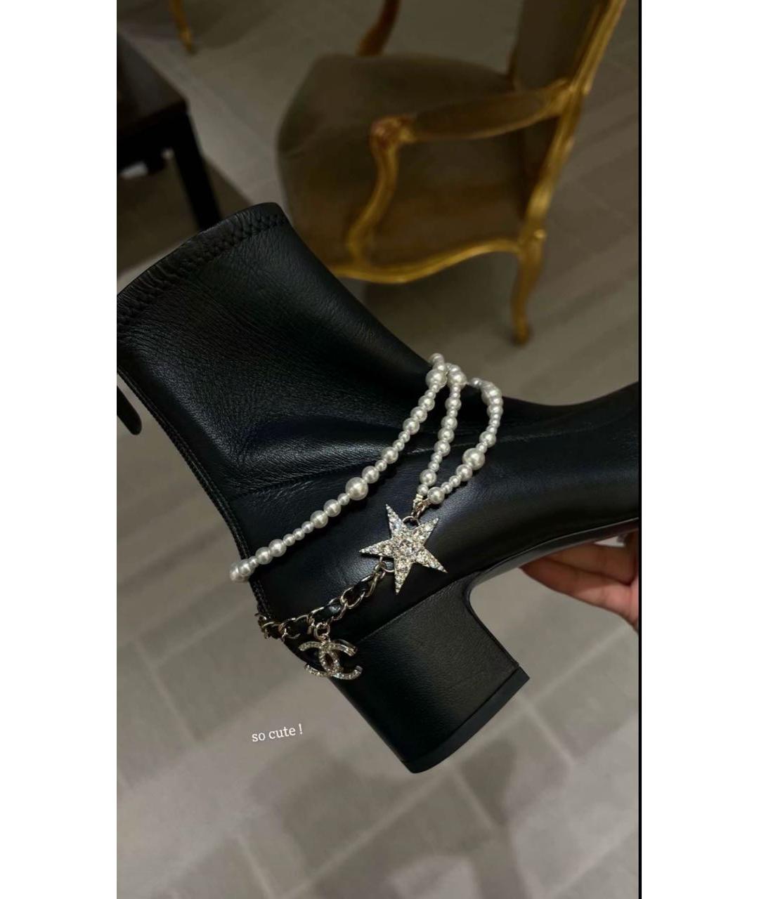 CHANEL Черные кожаные ботильоны, фото 6