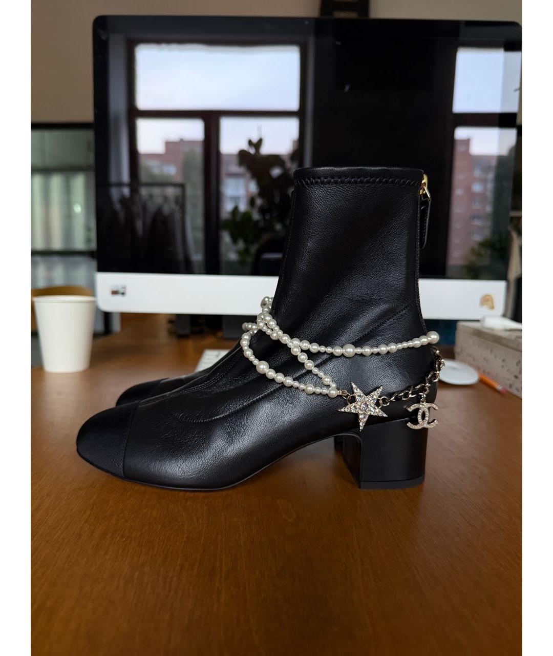 CHANEL Черные кожаные ботильоны, фото 9