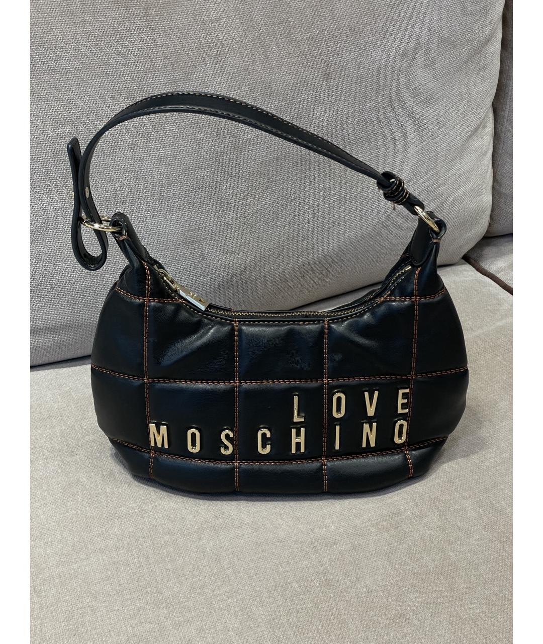 LOVE MOSCHINO Черная сумка с короткими ручками из искусственной кожи, фото 5