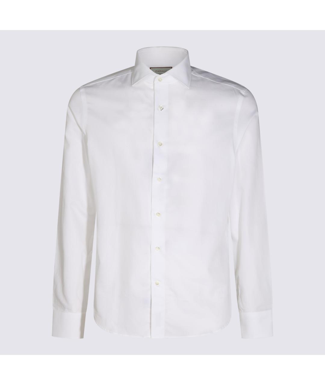 CANALI Белая хлопковая кэжуал рубашка, фото 5