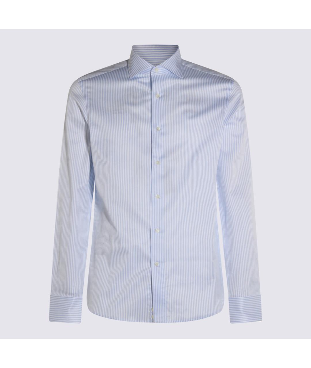 CANALI Голубая хлопковая классическая рубашка, фото 5