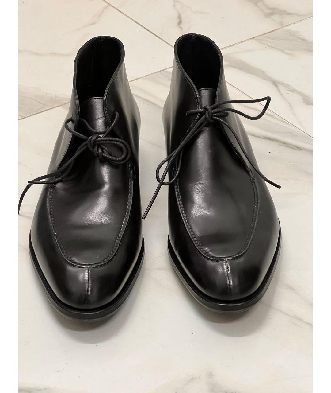JOHN LOBB Черные кожаные низкие ботинки, фото 6