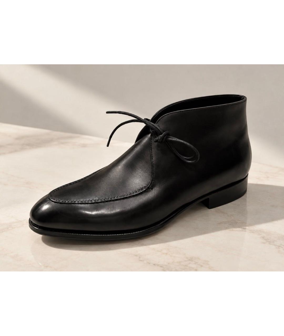 JOHN LOBB Черные кожаные низкие ботинки, фото 2