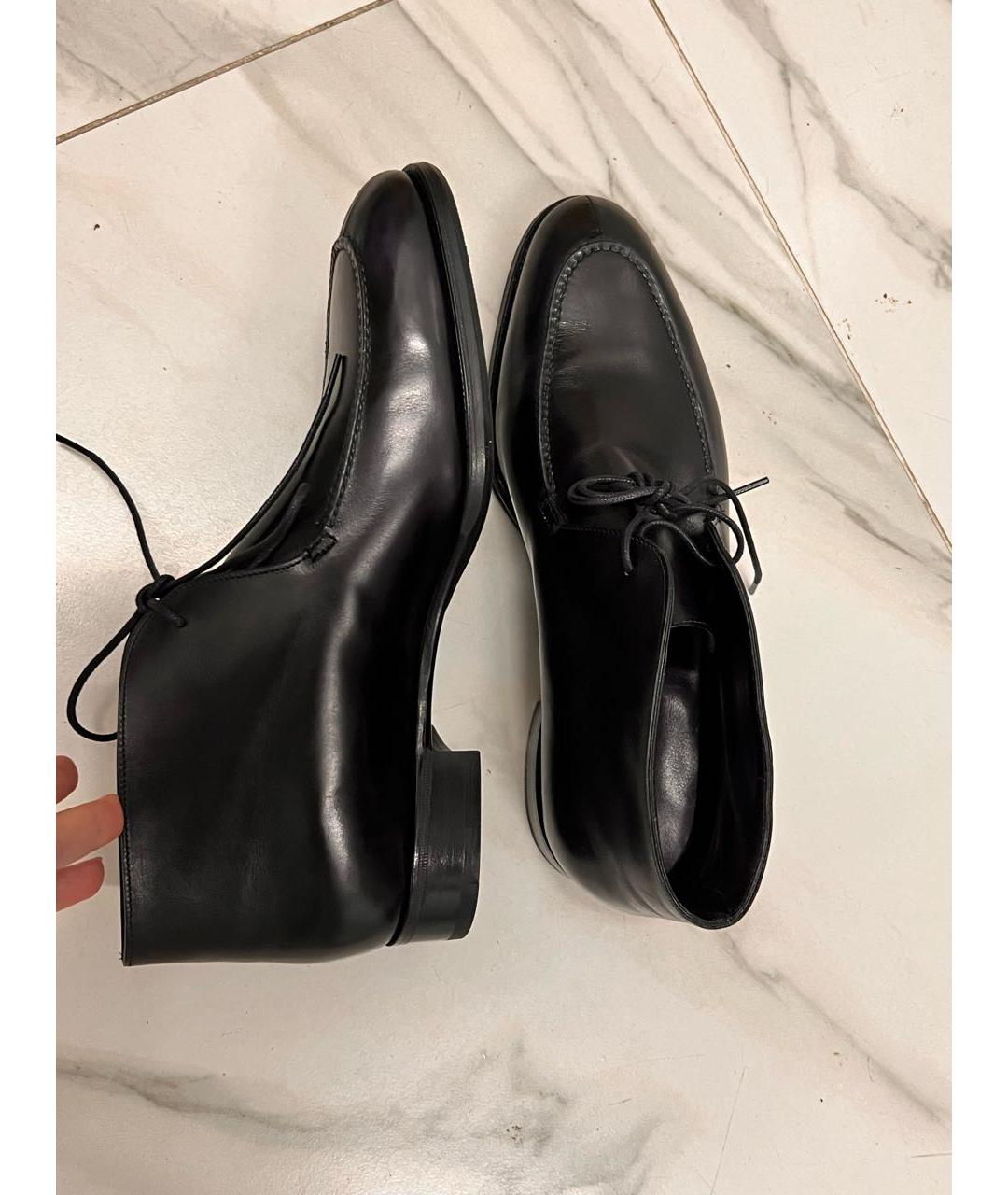 JOHN LOBB Черные кожаные низкие ботинки, фото 8