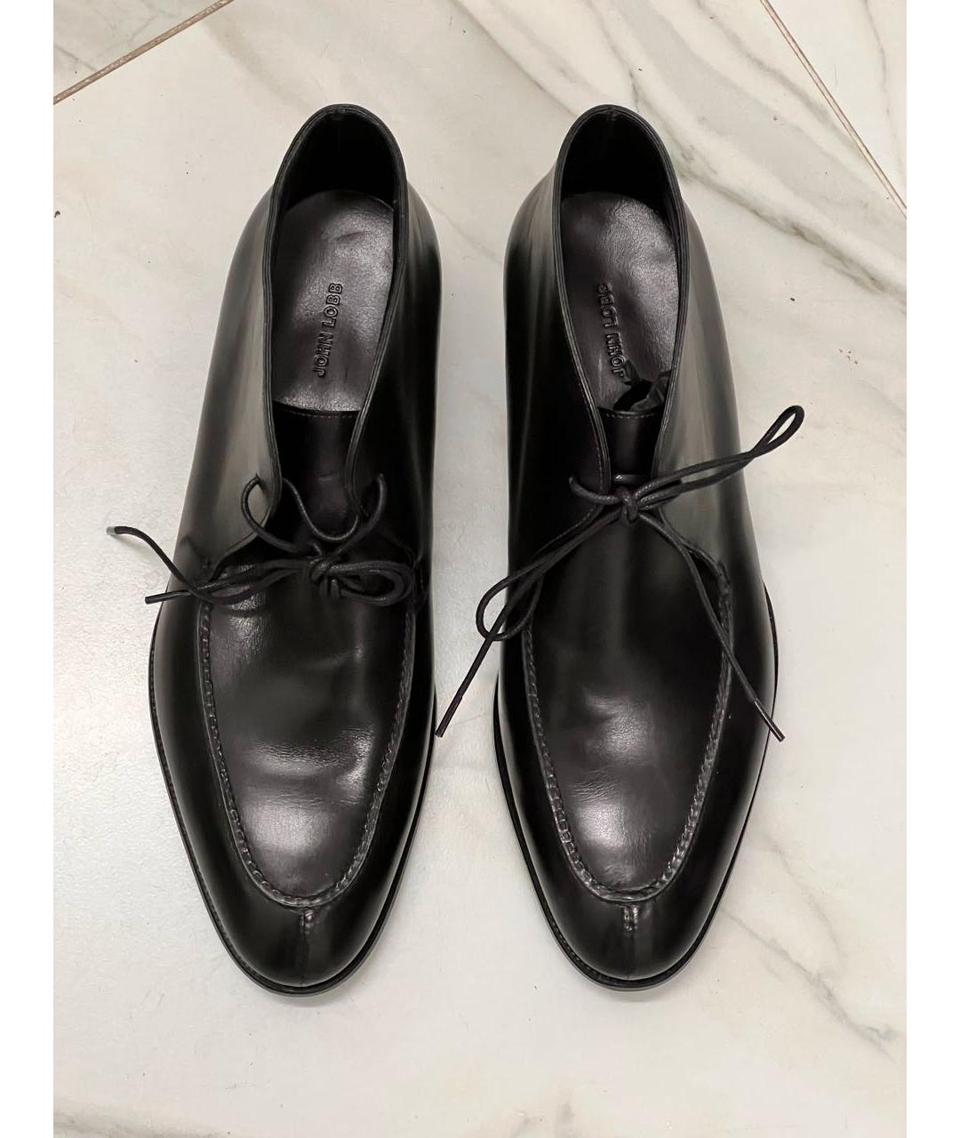 JOHN LOBB Черные кожаные низкие ботинки, фото 3