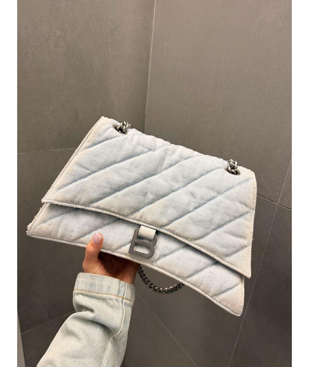 BALENCIAGA Голубая деним сумка с короткими ручками, фото 2