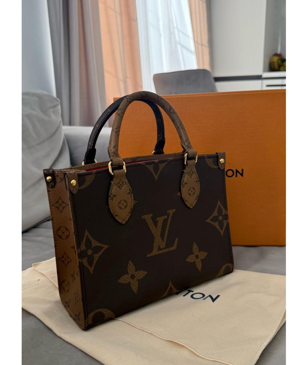 LOUIS VUITTON Коричневая сумка через плечо из канвы, фото 2