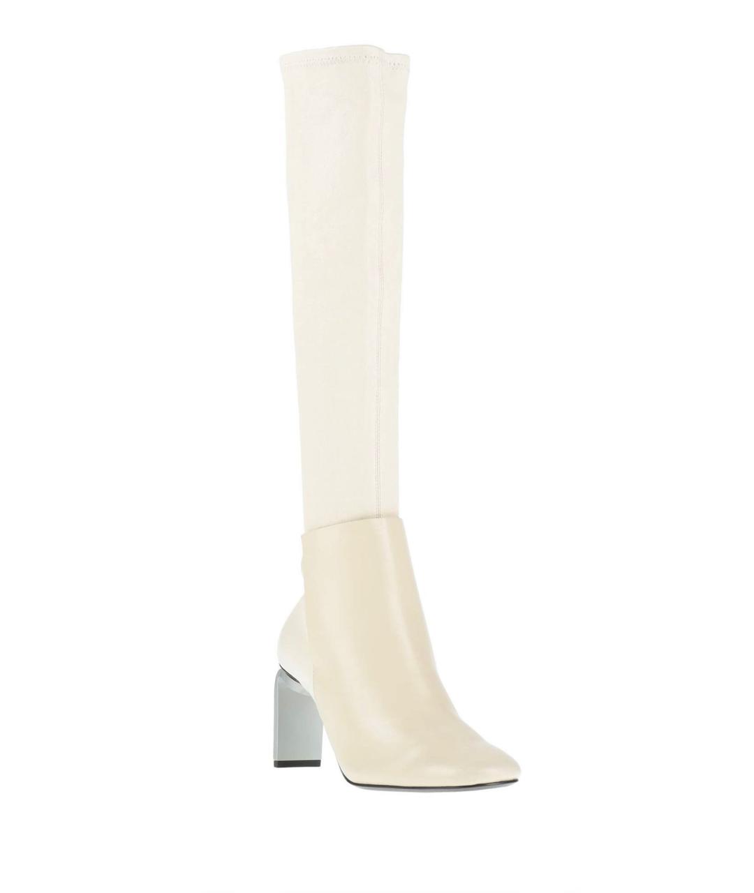 JIL SANDER Белые кожаные сапоги, фото 6