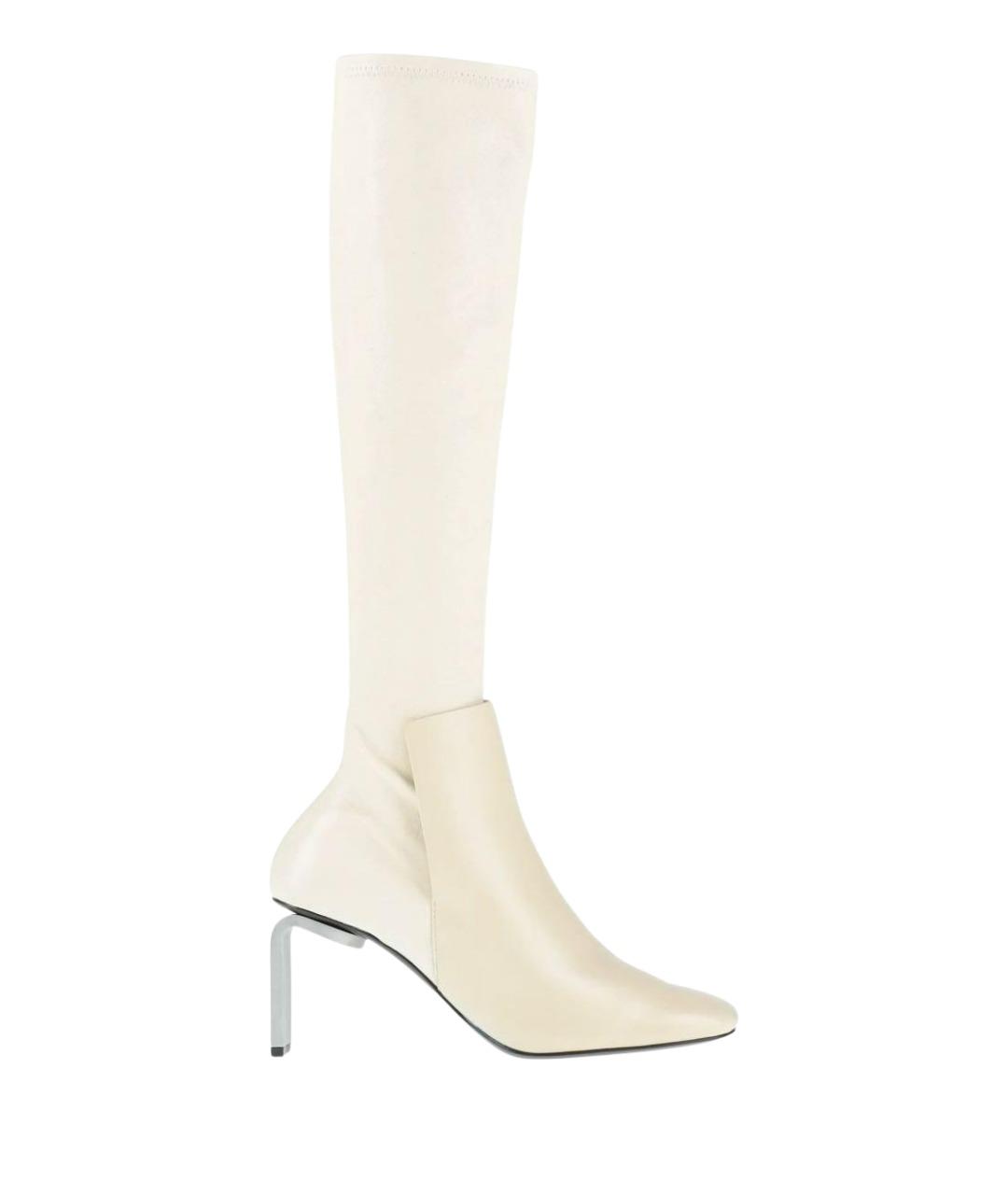 JIL SANDER Белые кожаные сапоги, фото 1
