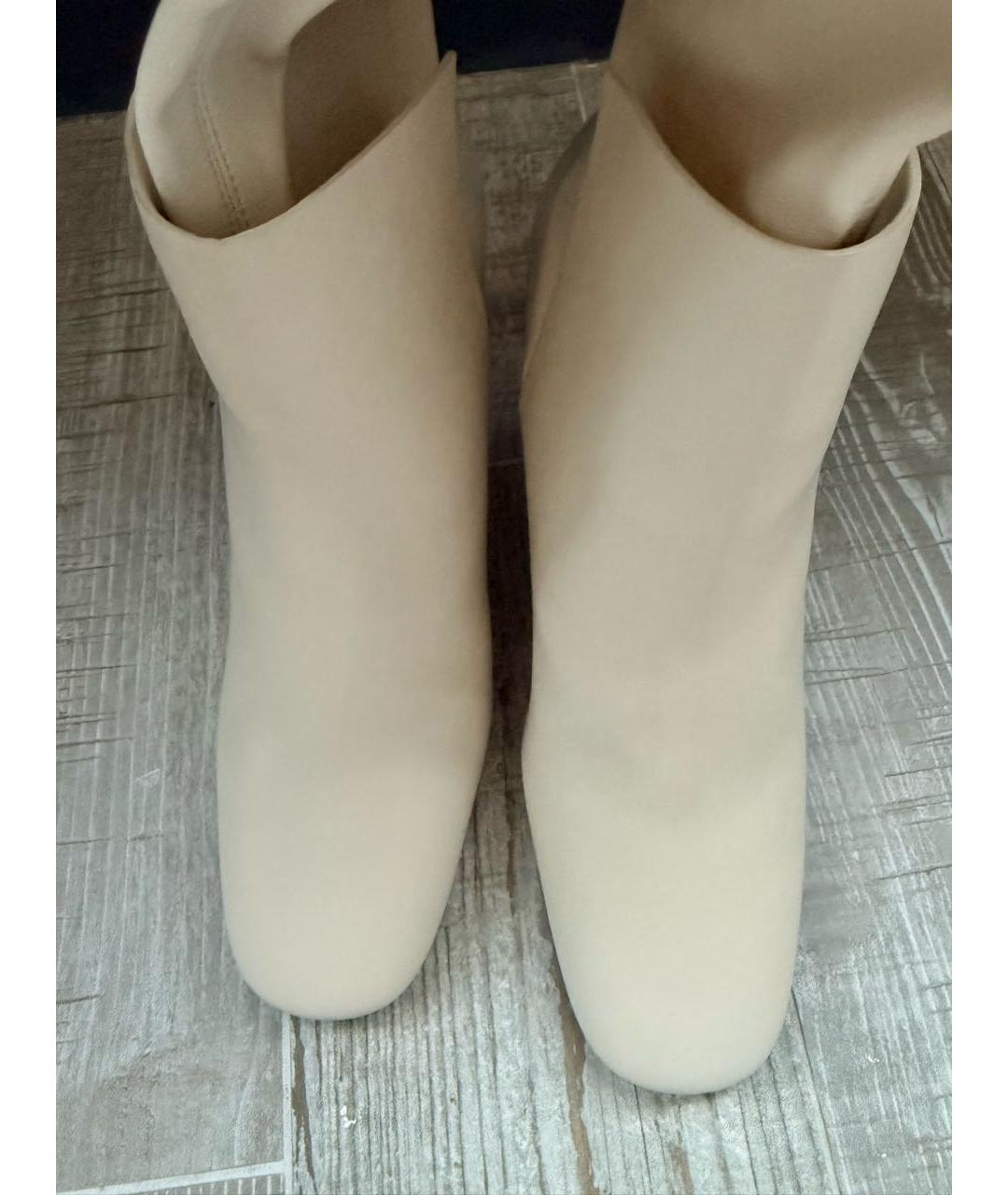 JIL SANDER Белые кожаные сапоги, фото 3