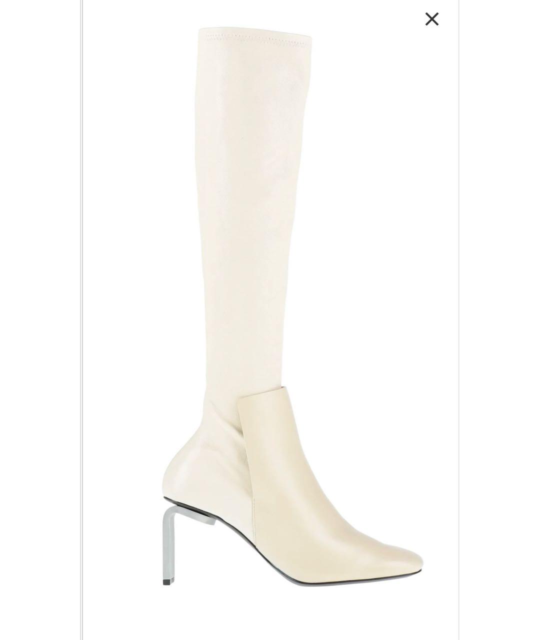 JIL SANDER Белые кожаные сапоги, фото 7