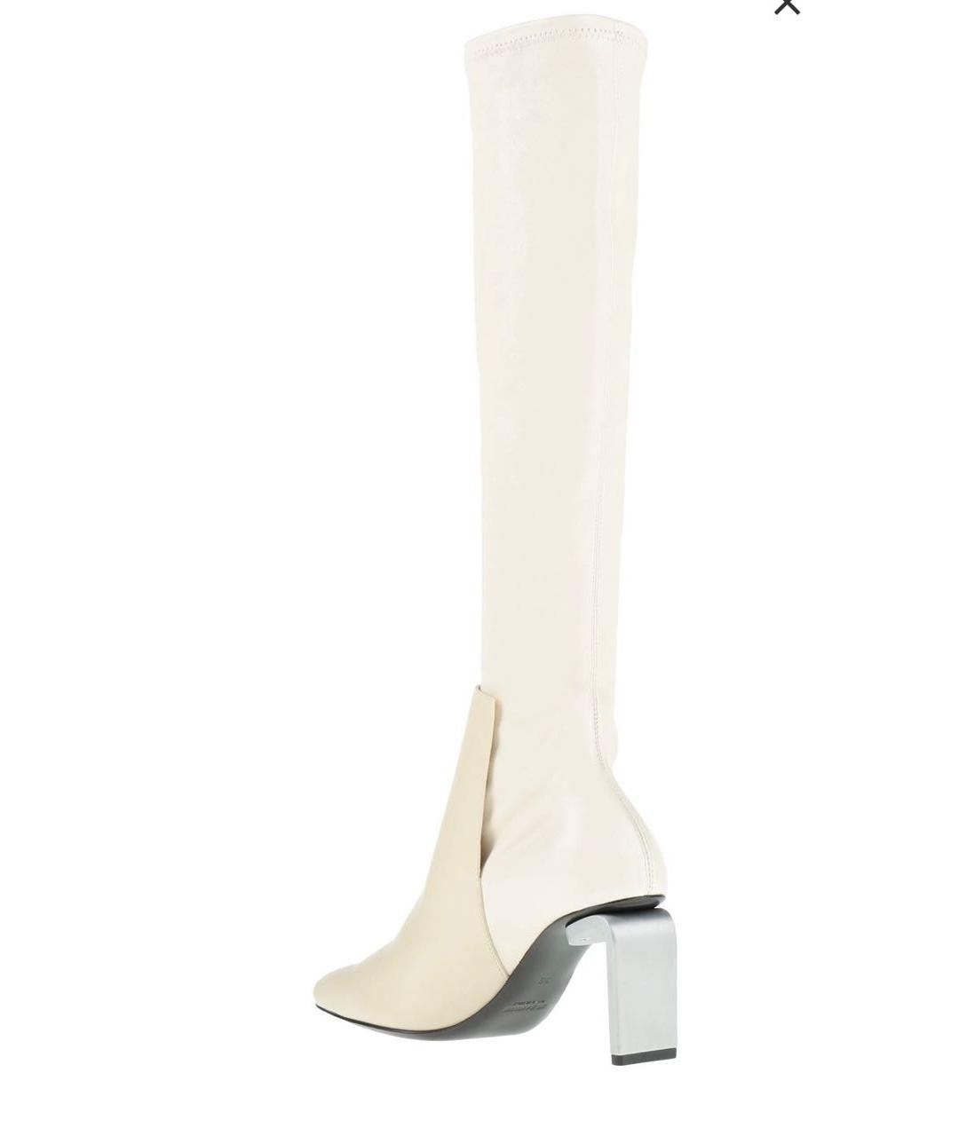 JIL SANDER Белые кожаные сапоги, фото 5