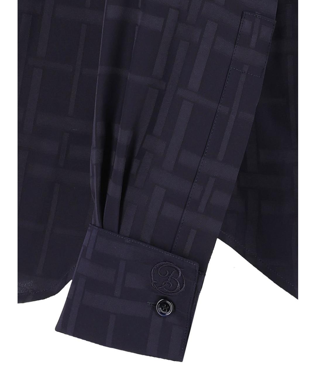 BURBERRY Темно-синяя шелковая рубашка, фото 4