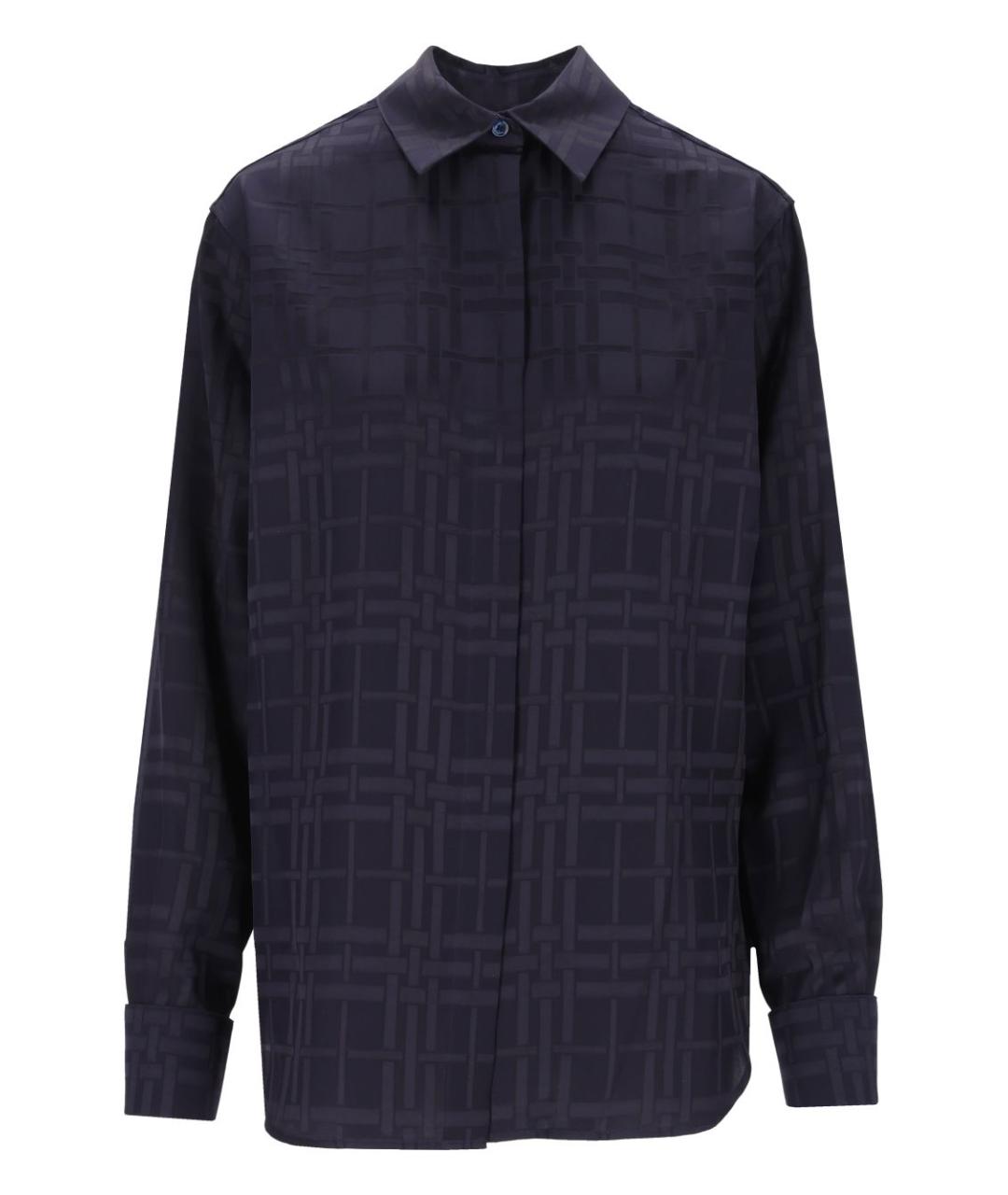 BURBERRY Темно-синяя шелковая рубашка, фото 1