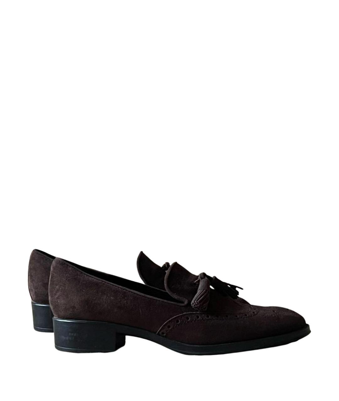 TOD'S Коричневые замшевые лоферы, фото 1
