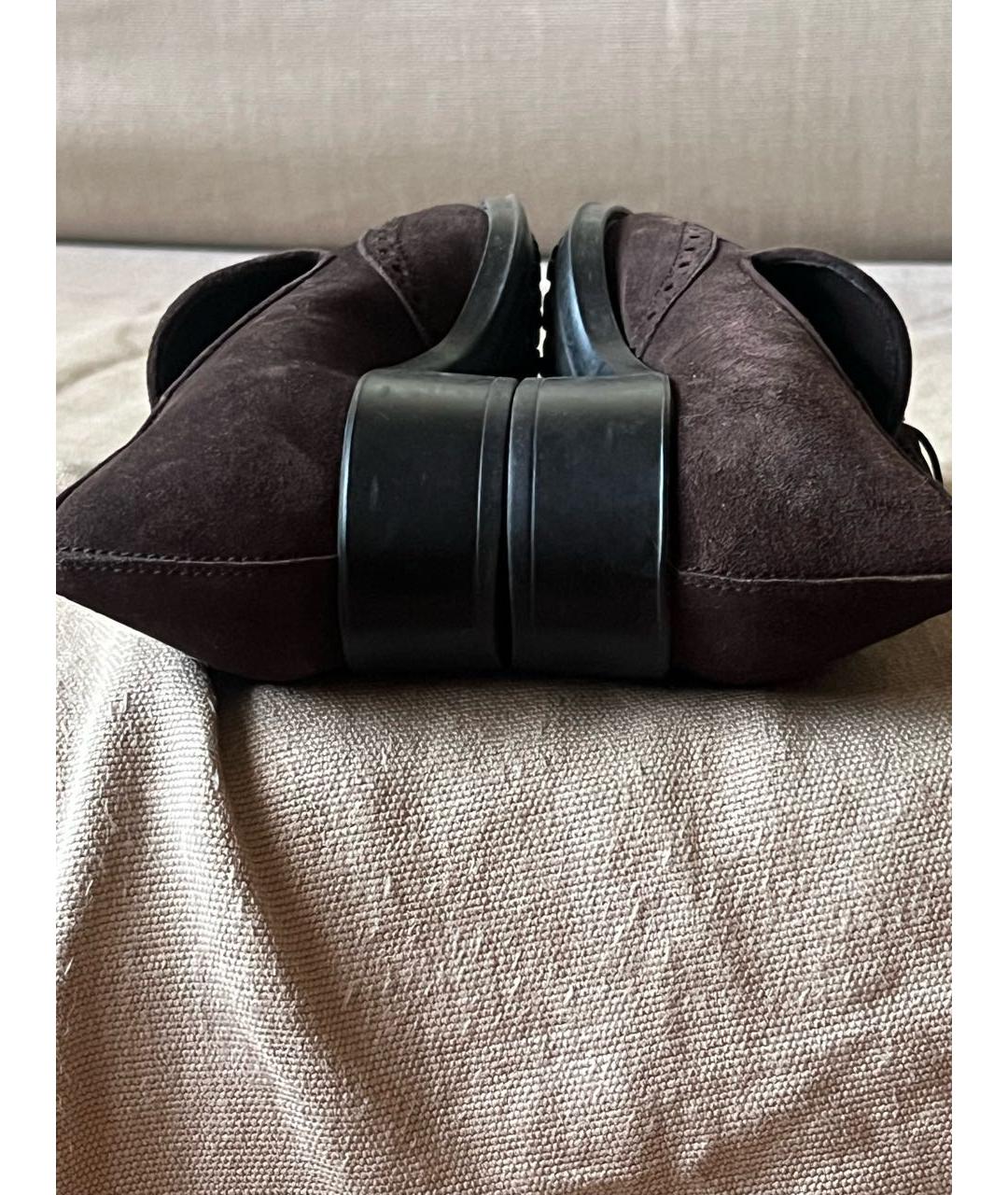 TOD'S Коричневые замшевые лоферы, фото 5