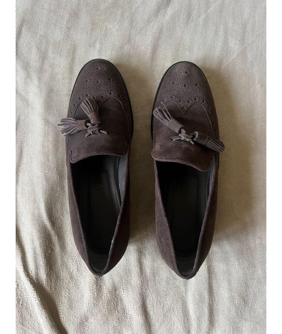 TOD'S Коричневые замшевые лоферы, фото 3