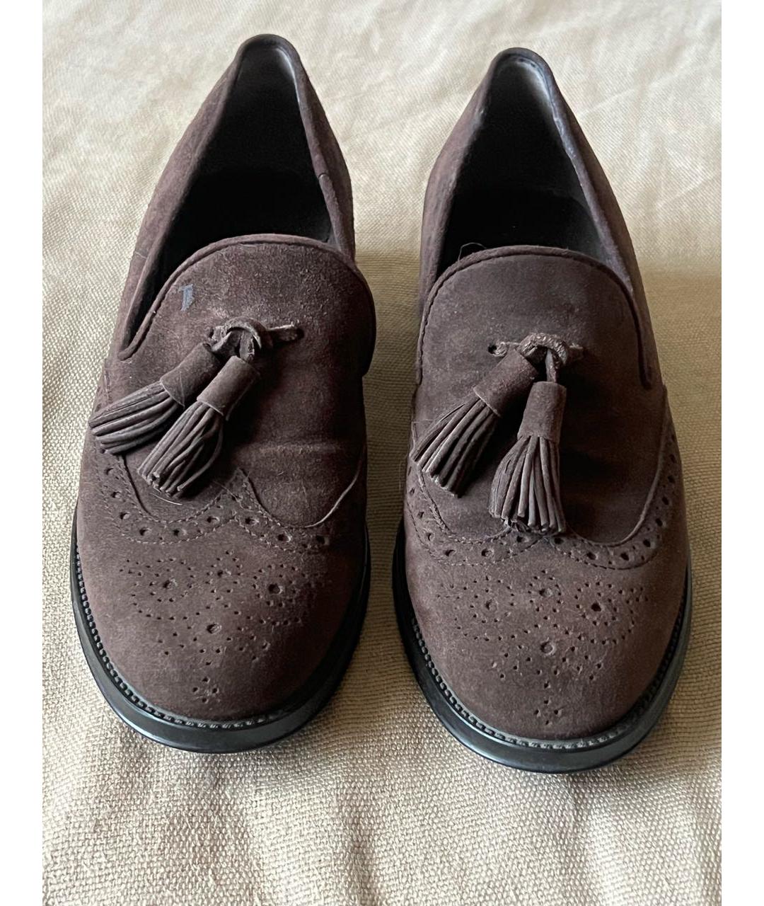 TOD'S Коричневые замшевые лоферы, фото 2