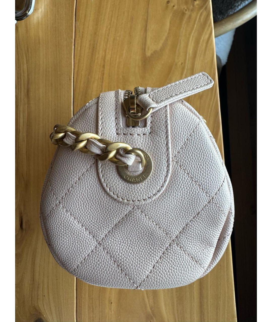 CHANEL Розовая кожаная сумка с короткими ручками, фото 7