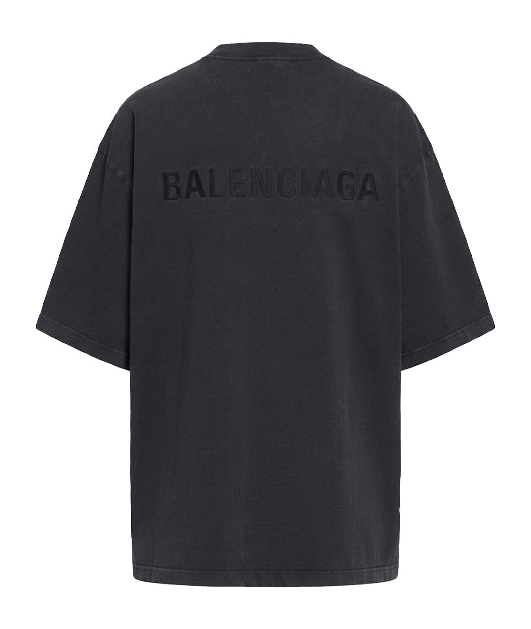 BALENCIAGA Синяя хлопковая футболка, фото 10