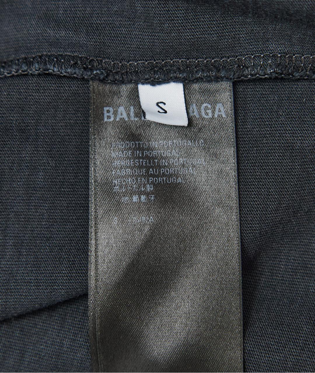 BALENCIAGA Синяя хлопковая футболка, фото 4