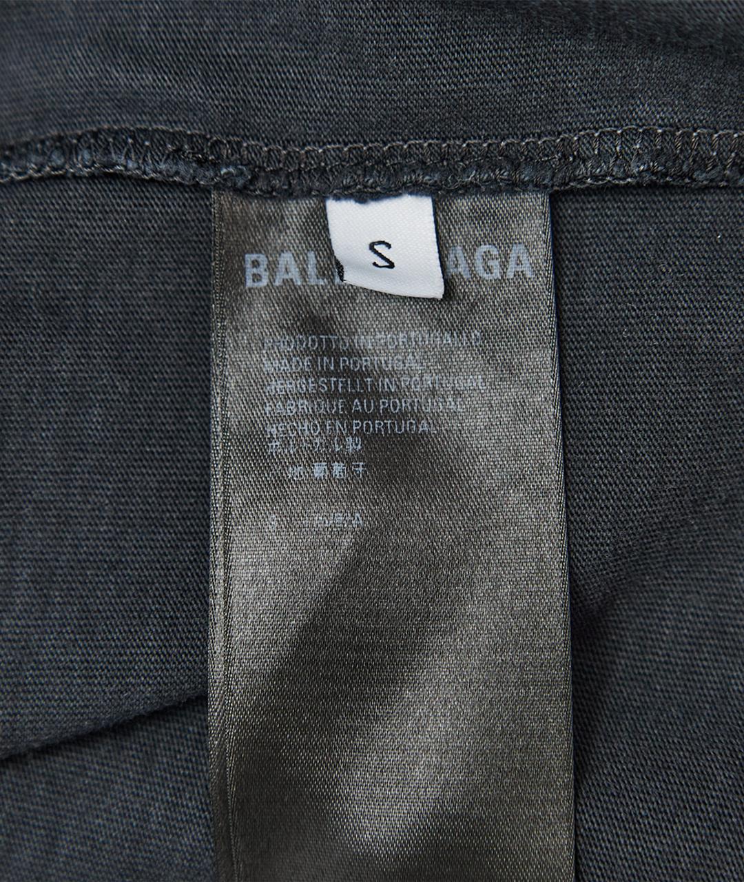 BALENCIAGA Синяя хлопковая футболка, фото 8