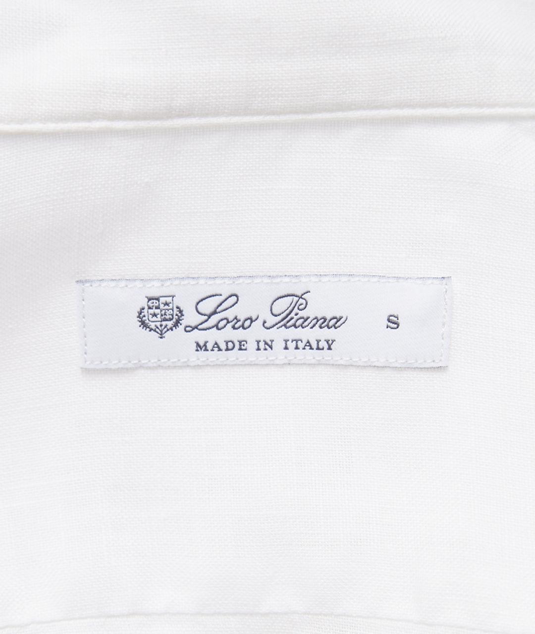 LORO PIANA Белая льняная кэжуал рубашка, фото 6
