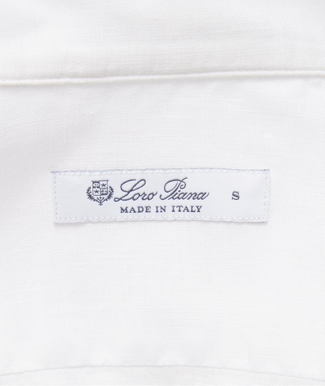 LORO PIANA Белая льняная кэжуал рубашка, фото 4