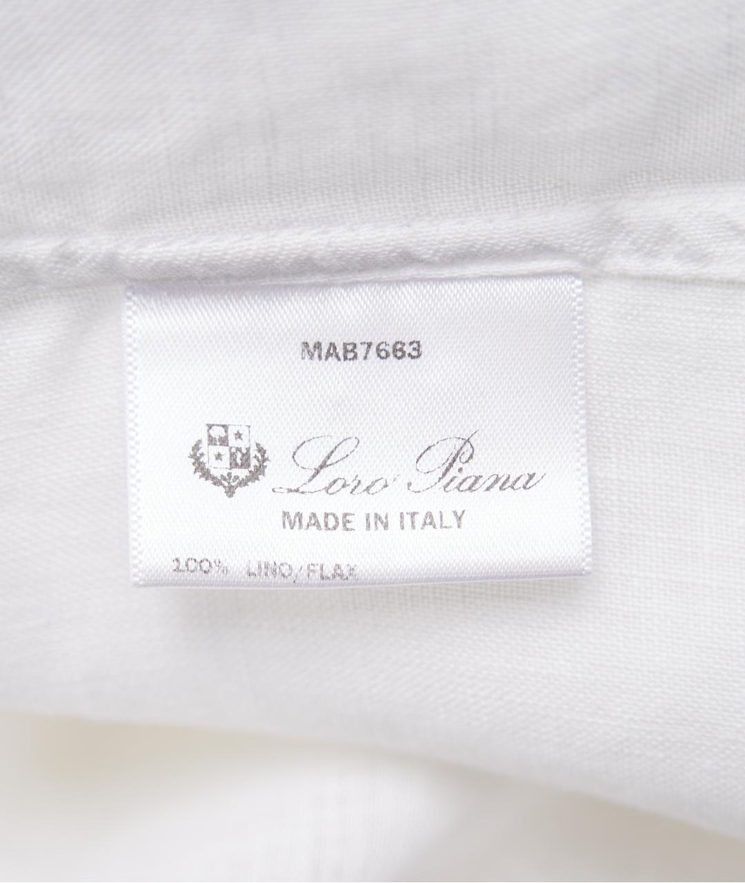 LORO PIANA Белая льняная кэжуал рубашка, фото 3