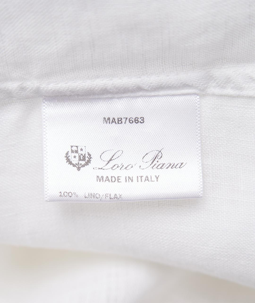 LORO PIANA Белая льняная кэжуал рубашка, фото 7