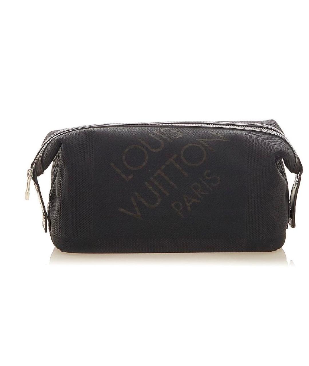 LOUIS VUITTON Черная тканевая косметичка, фото 10