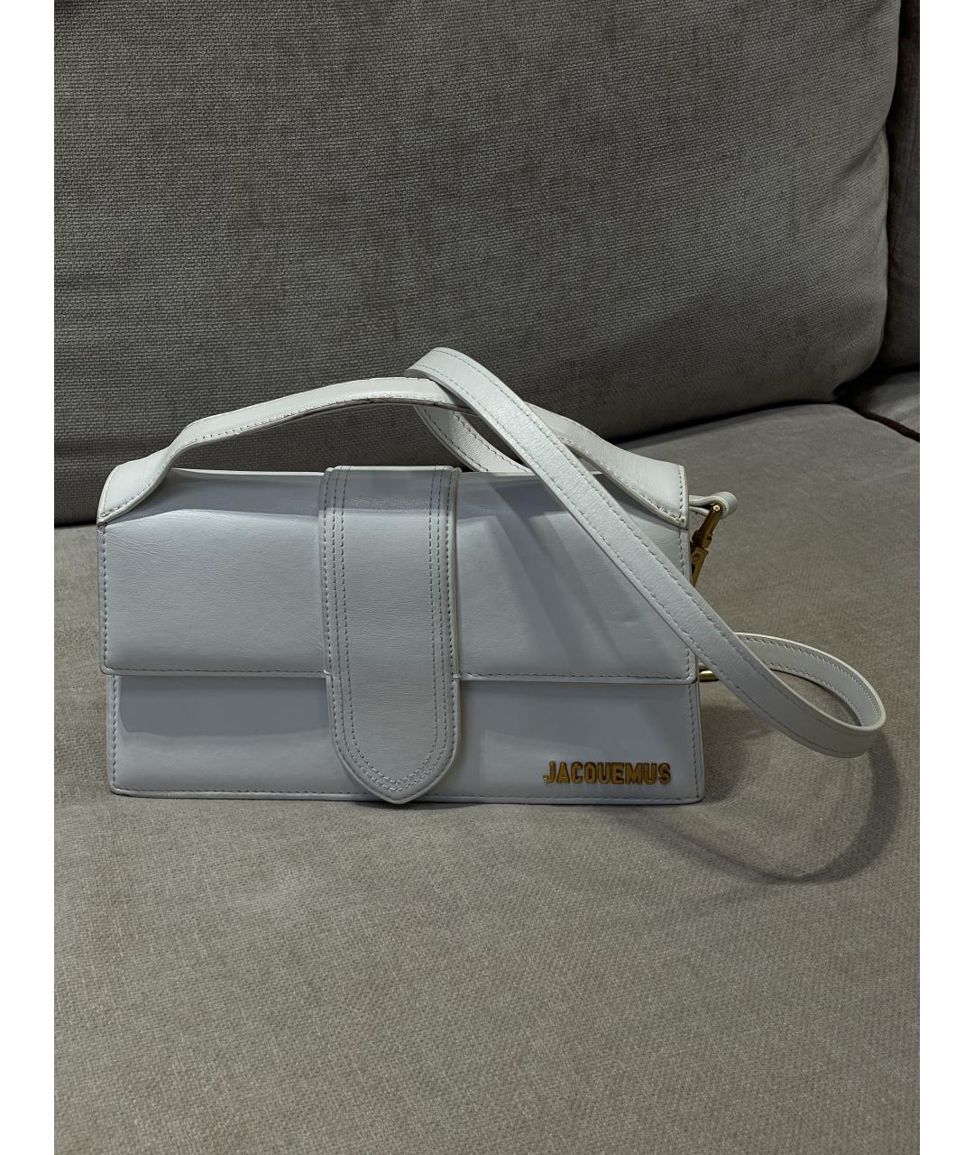 JACQUEMUS Белая сумка с короткими ручками из искусственной кожи, фото 5