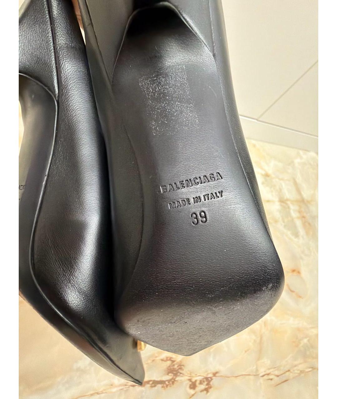 BALENCIAGA Черные кожаные мюли, фото 8