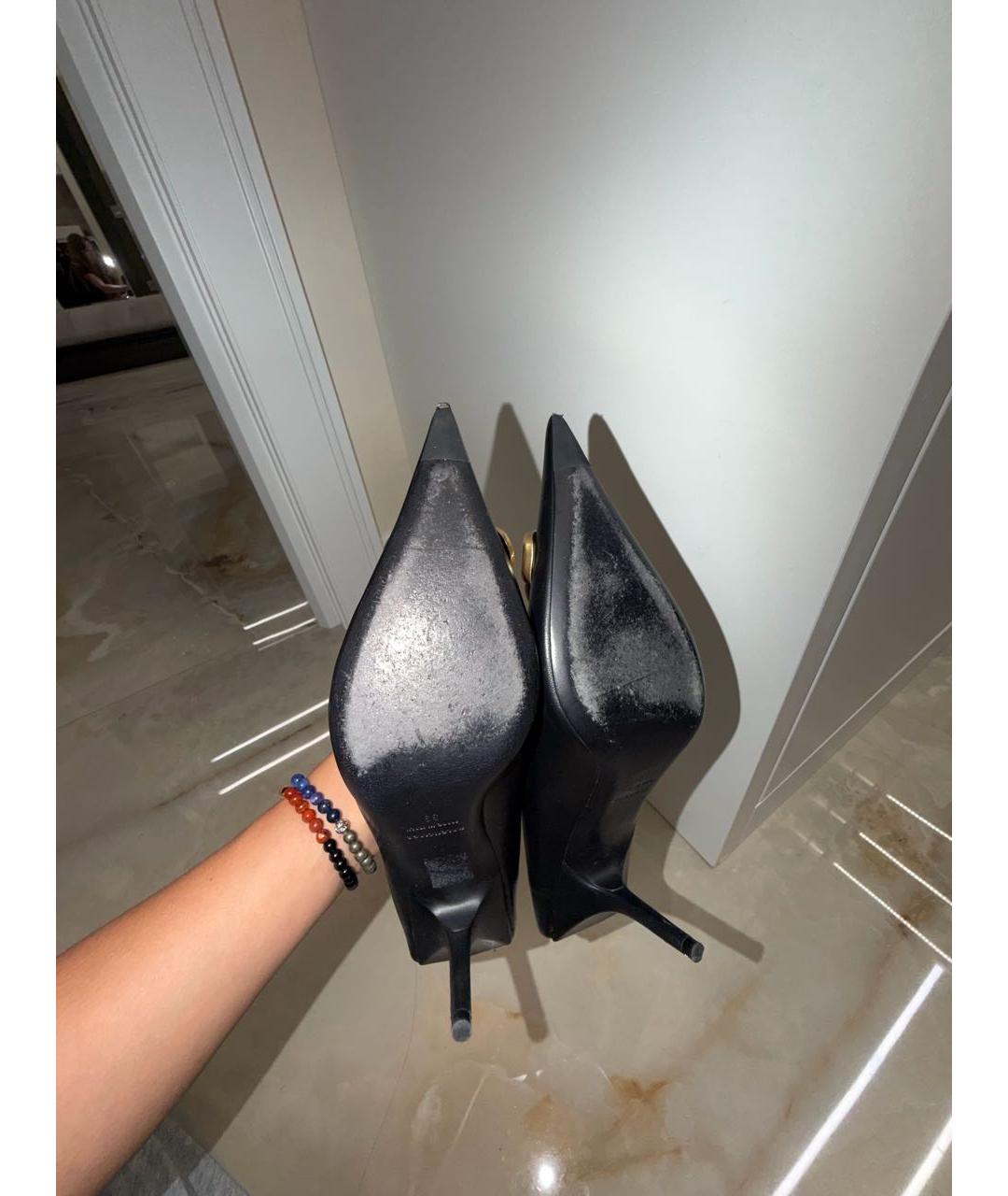 BALENCIAGA Черные кожаные мюли, фото 5