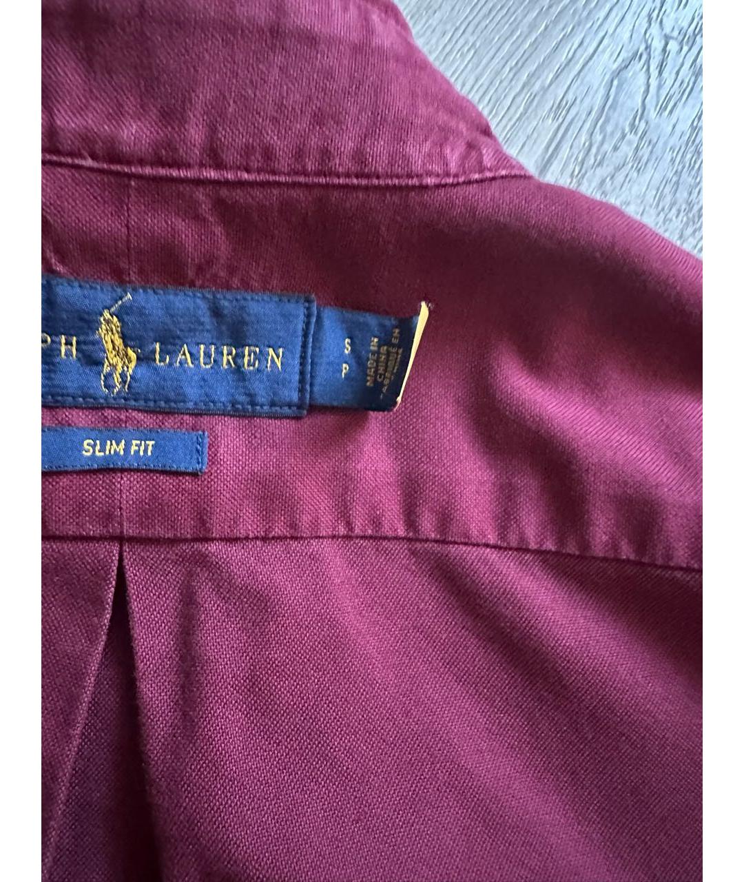 RALPH LAUREN Бордовая хлопковая кэжуал рубашка, фото 4
