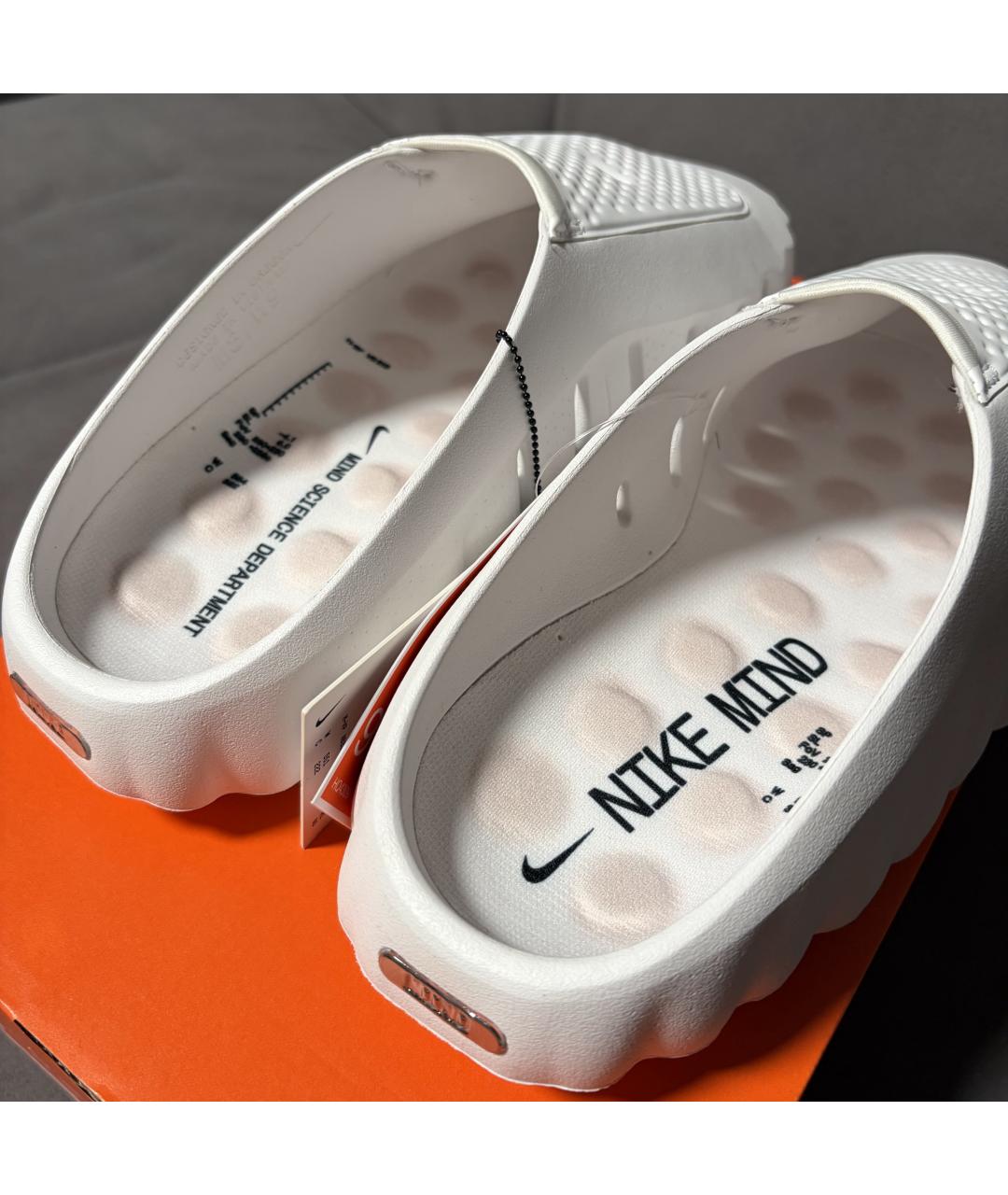 NIKE Белые шлепанцы, фото 6