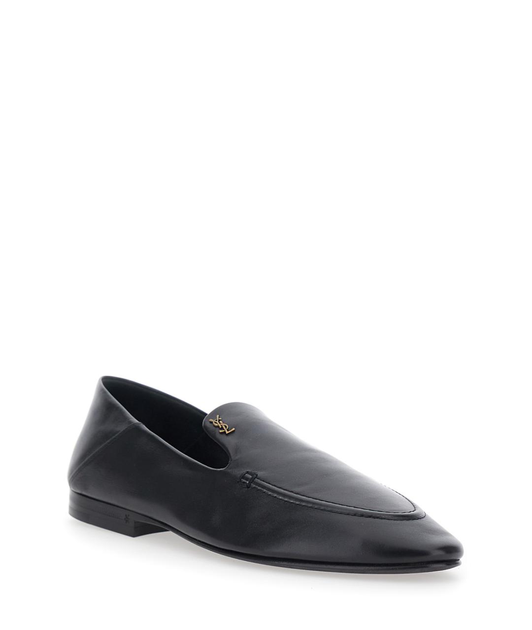 SAINT LAURENT Черные кожаные лоферы, фото 2
