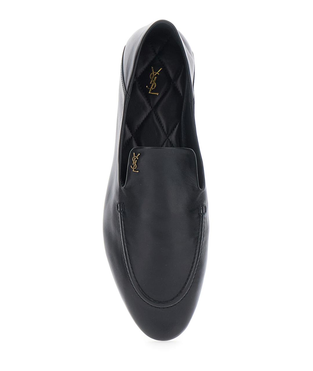SAINT LAURENT Черные кожаные лоферы, фото 4